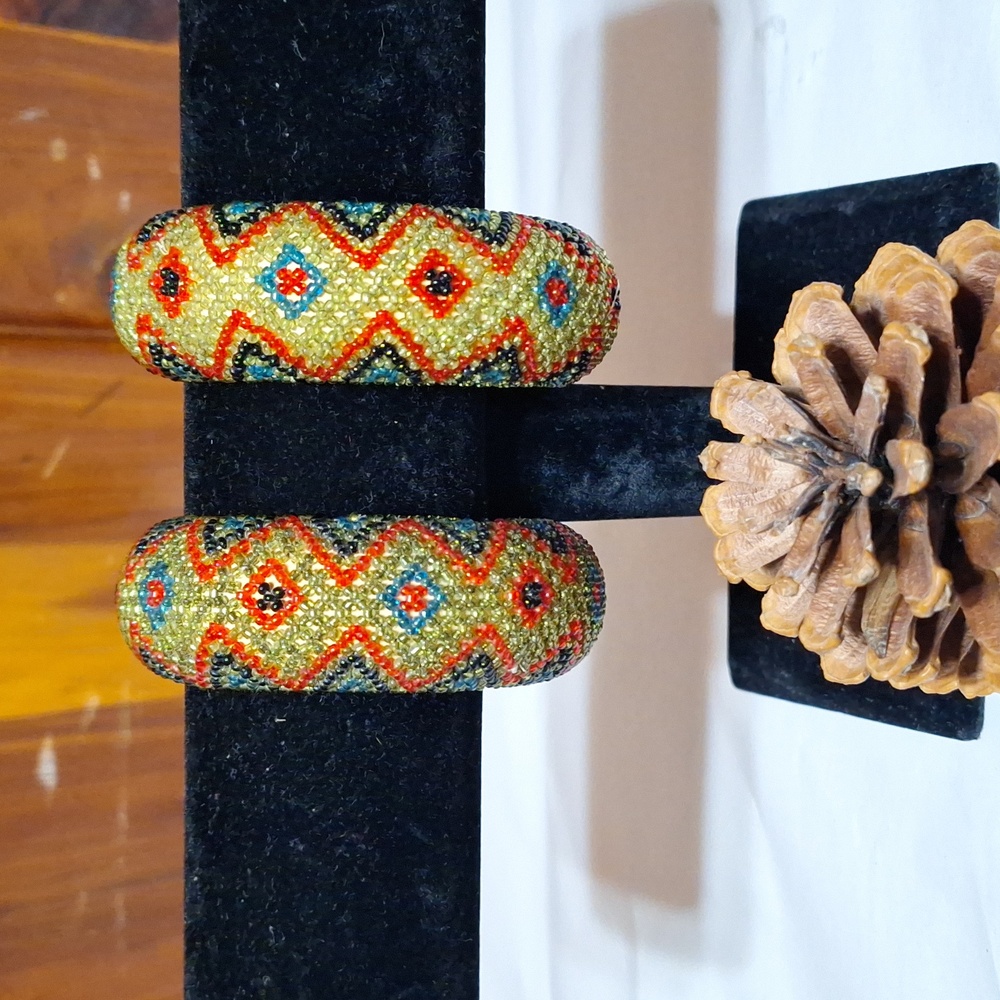2 India wood beaded bracelets